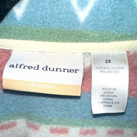 Vintage Alfred Dunner Nautical full zip Coastal Grandma style Plushy Fleece XXL - Picture 3 of 9